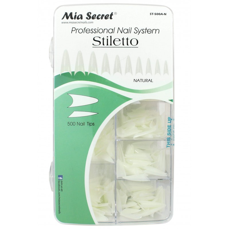 STILETTO 500 Tips in Acrylic Case Natural