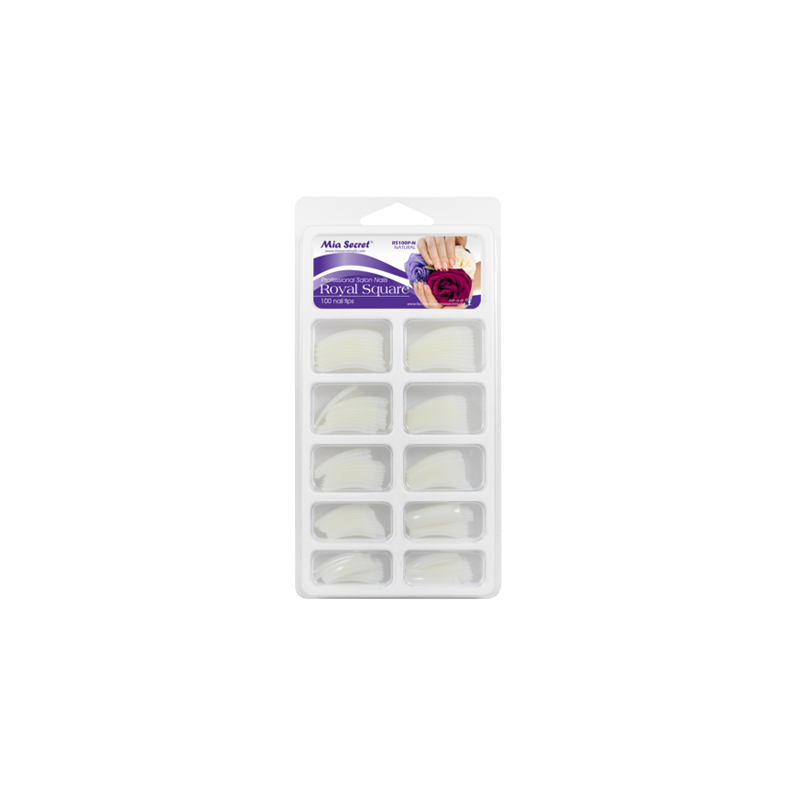 ROYAL SQUARE 100 Nail Tips in PVC Blister Case Natural