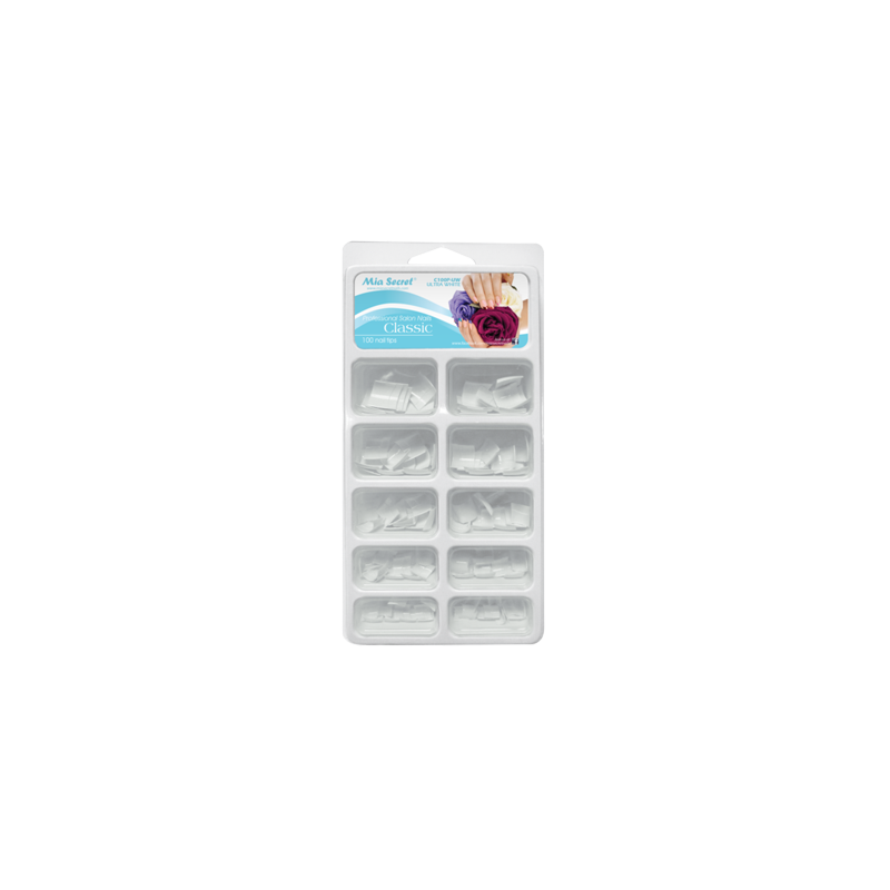 CLASSIC 100 Nail Tips in PVC Blister Case Ultra White