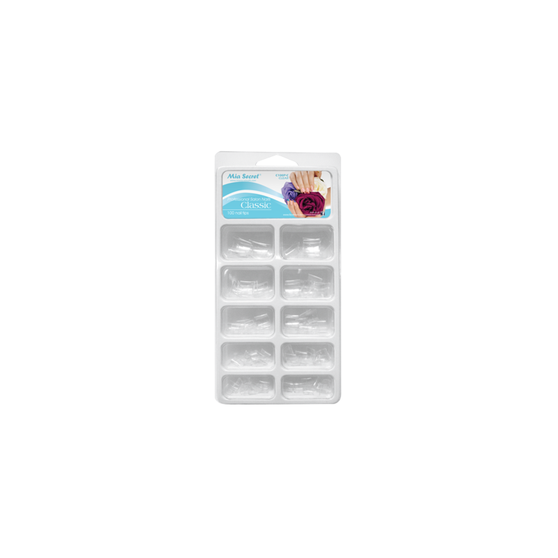 CLASSIC 100 Nail Tips in PVC Blister Case Clear